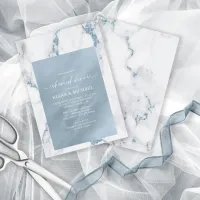 Modern Marble Glitter Rehearsal Dinner Blue ID816 Invitation