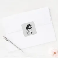 Devilish Innocent Woman Square Sticker