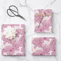 Woodland Elegance: Deer and Fawn Fantasy Wrapping Paper Sheets