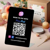 PayPal QR Code Payment | Scan to Pay Business Logo Pedestal Sign