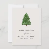 Simple Modern Christmas Tree Non Photo Holiday Card