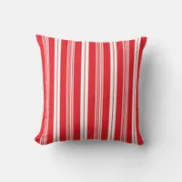 Yacht Boat Red White Beach Deckchair Stripes Throw Pillow