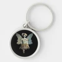 Whimsigoth Zombie Fairy Old Timey Gothic Moody Art Keychain