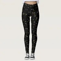 Girly Rose Gold Silver Glitter Confetti Leggings