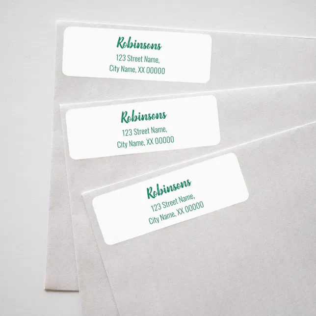 Emerald Green Family Name Return Address Label