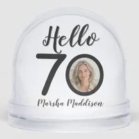 Hello 70 Your Name & Photos Birthday Snow Globes