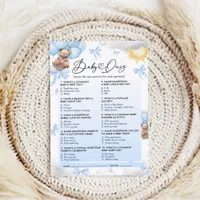 Baby Shower Quiz Game Card 