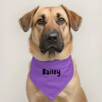 Custom Personalized Name Minimal Light Purple Pet Bandana Collar