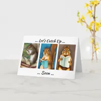 Squirrels Reading Books | Let's Catch Up Card