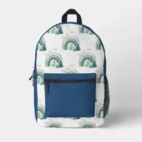 Watercolor Rainbow Pattern Printed Backpack