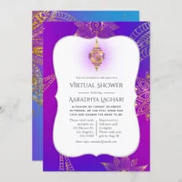 Gold Foil Arabian Bollywood Virtual Shower Invitation