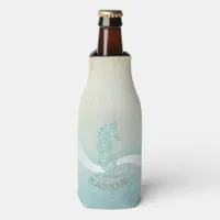 Beach House Seahorse Aqua Blue ID623 Bottle Cooler