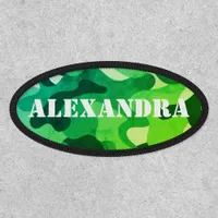 Bright Green Camouflage Military Personalized Name Patch