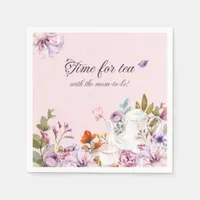 Time For Tea Party Floral Baby Shower Napkins