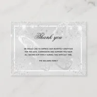 Sympathy silver butterfly photo thank you enclosure card