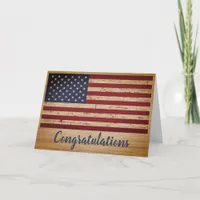 Military Soldier Patriotic American Flag Card