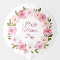 Pretty Pastel Watercolor Rose Wreath Balloon