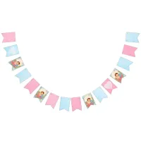 Vintage Baby Blue and Pink Shabby Garland Flags