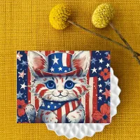 Patriotic Purr-suit of Happiness Postcard