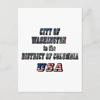 City of Washington in the District of Columbia USA Postcard