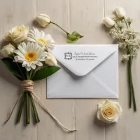 Modern Simple Square Floral Wreath Return Address Self-inking Stamp