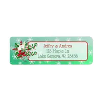 Christmas Ornament and Holly  Address Labels