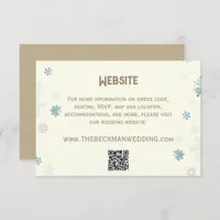 Ivory Snowflake Details Winter Wonderland Wedding Enclosure Card
