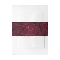 Formal Paisley Wedding Burgundy ID767 Invitation Belly Band