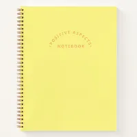 Gratitude Positive Aspects Minimalist Yellow Notebook