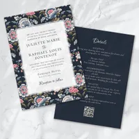 Vintage Floral Aesthetic All in One Wedding Invitation