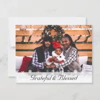 Grateful and Blessed, Christmas Photo Postcard