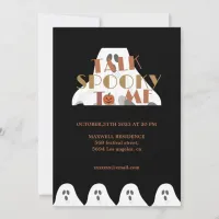 Talk Spooky To Me Ghost Pumpkin Retro Halloween Invitation