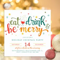 Eat Drink Be Merry Holiday Party Invitation