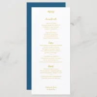 Tropical Leaf Gold Palm Frond Wedding Menu