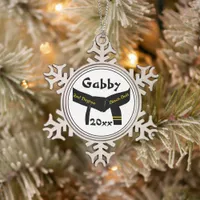 Martial Arts Second Degree Black Belt Snowflake Pewter Christmas Ornament