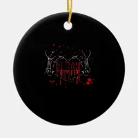 Blegh Breakdown, Skeleton Heart Hands, Emo Band, S Ceramic Ornament