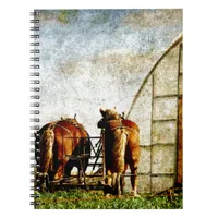 Two Horses Ready For Work Notebook
