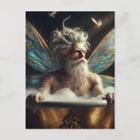Elder Fairy King Takes a Bath in Gold Tub Postcard