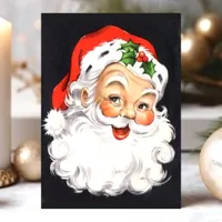 Vintage Santa Claus Face Christmas Holiday Postcard