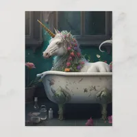 Unicorn in a Bathtub Postcard