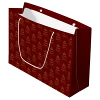 Abstract Sparkling Gold, Burgundy Christmas Tree Large Gift Bag