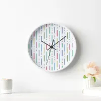 Pastel stripes and dots clock