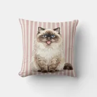 Watercolor Himalayan Cat Decorative Pillow Cover