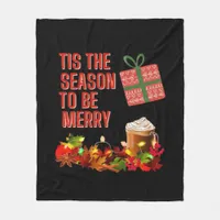 Tis The Season To Merry Aesthetic Unique Fleece Blanket