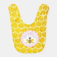 Personalized Honeybee Bumble Honeycomb Baby Bib