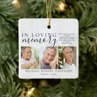 Marble In Loving Memory Photo Memorial Tribute  Ceramic Ornament