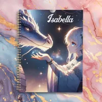 Anime Girl and Her Dragon Mystical Personalized Planner