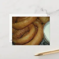 yummy onion rings postcard
