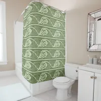 Celtic Knotwork Fish in Green Shower Curtain