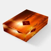 Monogram Sunset Orange Golden Sky Sea of Gold Paperweight